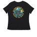 Spelling to Communicate Earth Day&nbsp;, a Black Women's Relaxed V-Neck Tee (back-view)