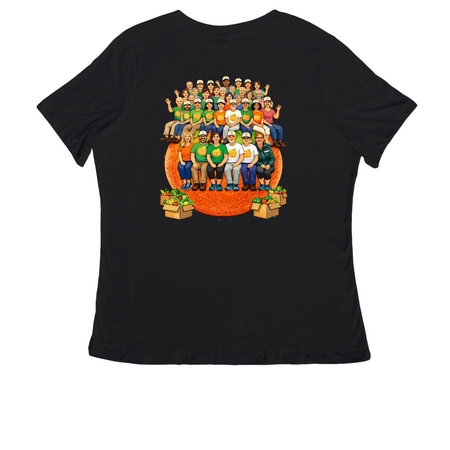 IFPO Volunteer Appreciation Collection, a Black Women's Relaxed V-Neck Tee (back-view)