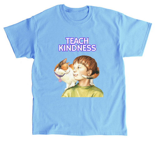 Teach Kindness (It's Raining Cats and Cats!), a Carolina Blue Classic Unisex Tee