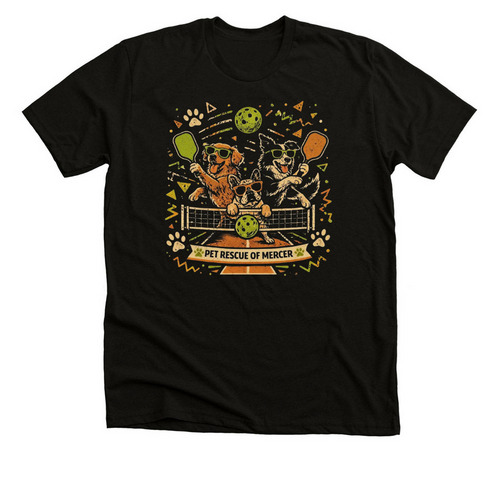 Pickleball Pack - Orange Crush, a Solid Black Blend Premium Unisex Tee