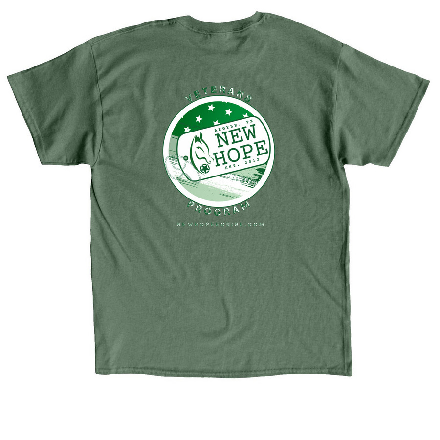 Veterans Program Logo Classic Collection, a Military Green Classic Unisex Tee (back-view)