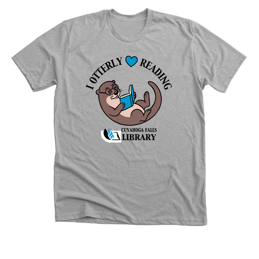 I Otterly Love Reading / Adult & Kids Apparel, a Athletic Heather Premium Unisex Tee