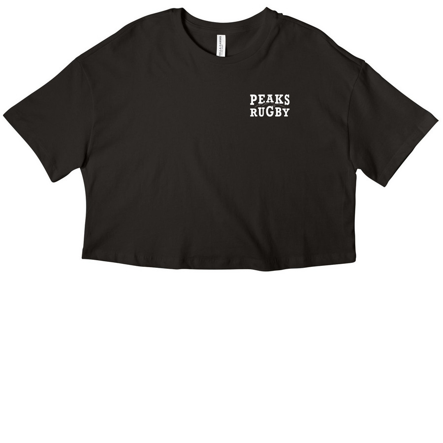PIKES PEAKS WOMEN?S RUGBY, a Black Women?s Cropped Cotton Tee