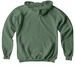 Ivory CAS Logo Tee and Sweatshirt | KIDS, a Military Green Softstyle Youth Pullover Hoodie (back-view)