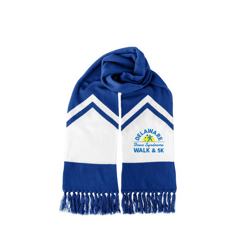 DE Down Syndrome Walk & 5K Scarf, a True Royal/ White True Royal/ White