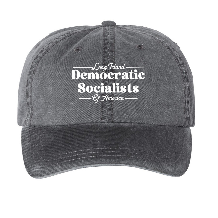 Hatstorical Materialism, a Black Printed Pigment Dye Baseball Cap
