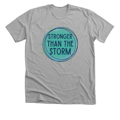 Stronger Than the Storm - Dark Blue, a Athletic Heather Premium Unisex Tee