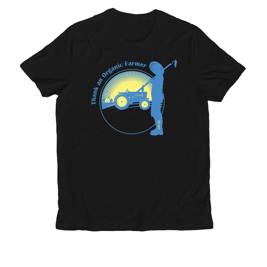 Thank an Organic Farmer - Organic T-Shirt, a Deep Black Allmade Organic Cotton Unisex Tee