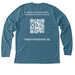 Long Sleeve QR Code, a Heather Deep Teal Premium Long Sleeve Tee (back-view)