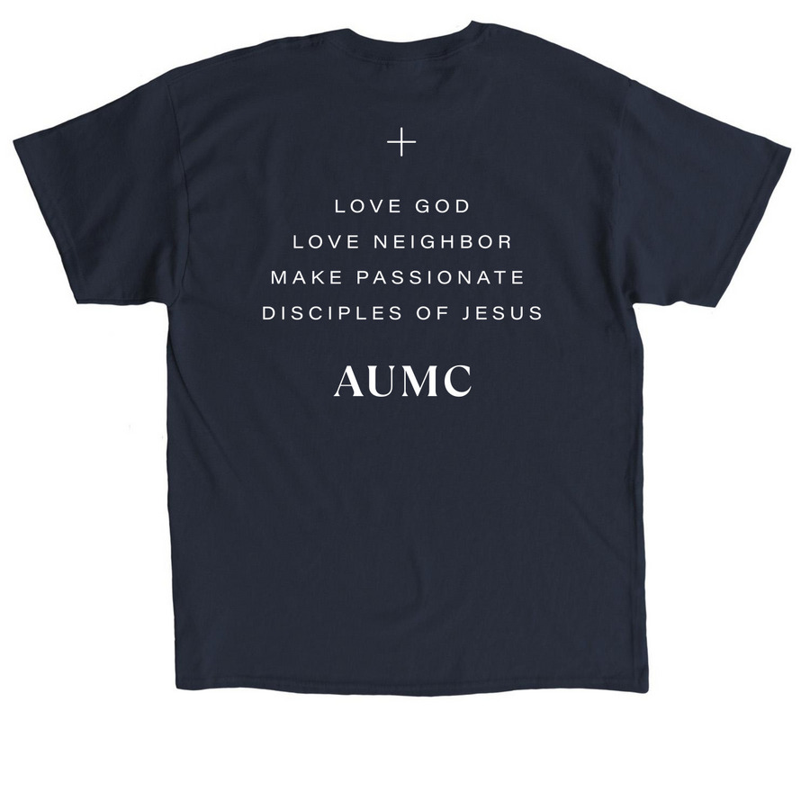AUMC Shirt, a Navy Classic Unisex Tee (back-view)