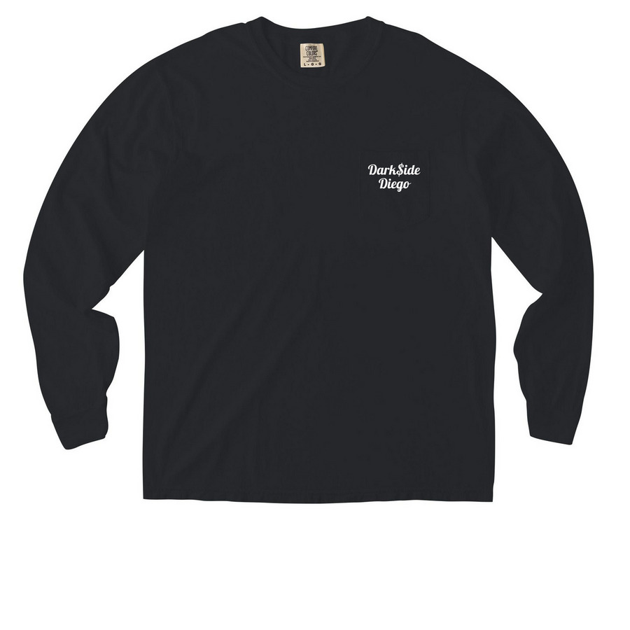 Dark$ide Diego&nbsp;, a Black Comfort Colors Long Sleeve Pocket Tee