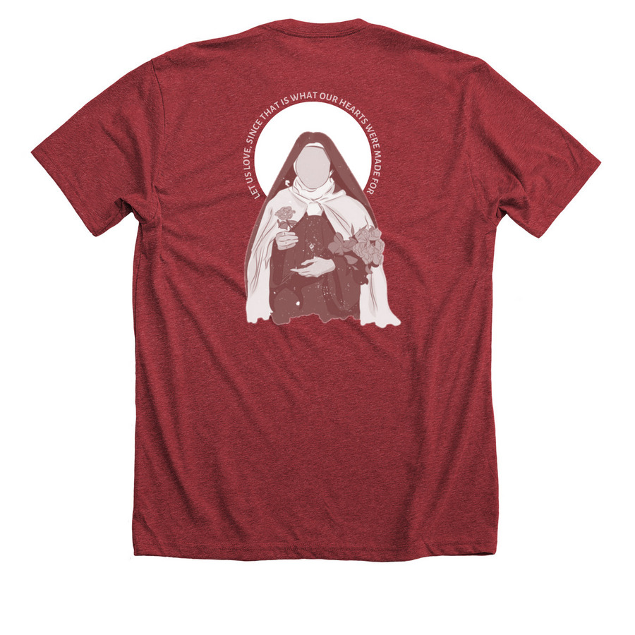 St. Therese 2022, a Heather Canvas Red Premium Unisex Tee (back-view)