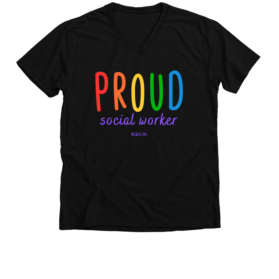 Proud Social Worker, a Solid Black Blend Premium V-Neck Tee