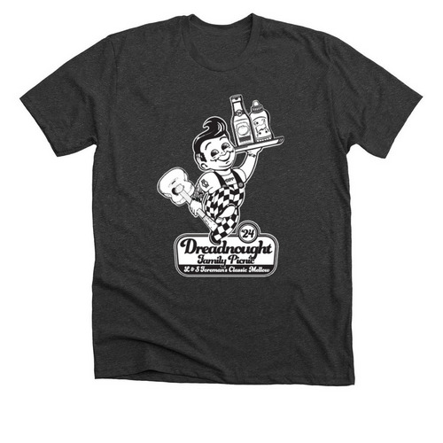 DFP ?24 - Black & White Logo Tee, a Dark Grey Heather Premium Unisex Tee