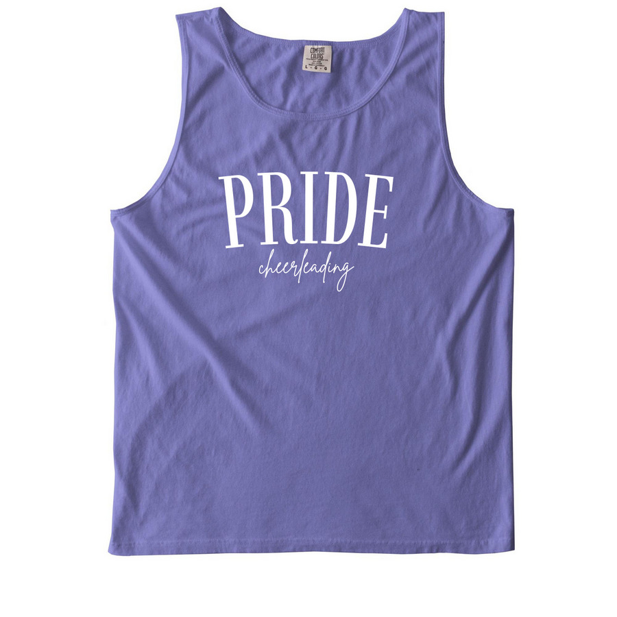 PRIDE Cheerleading Comfort Colors Violet Tank, a Violet Comfort Colors Tank Top