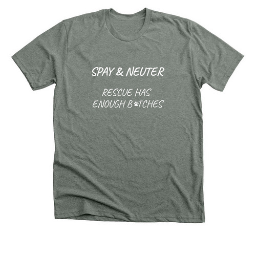Spay & Neuter, a Deep Heather Premium Unisex Tee