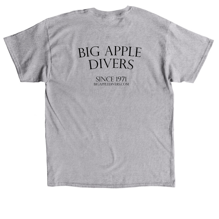 Big Apple Divers Apparel, a Sport Grey Classic Unisex Tee (back-view)