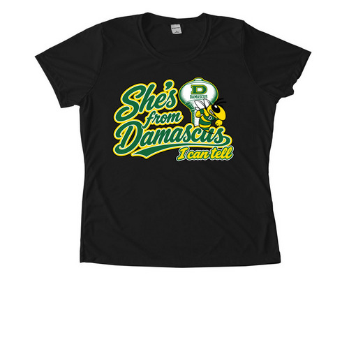 She?s from Damascus (performance tees), a Black Women's Performance Tee