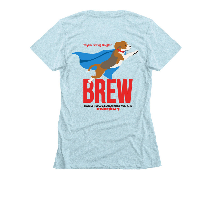 Hero Dog - Back Design, a Ice Blue Women's Slim Fit Tee (back-view)