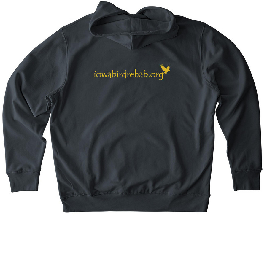 Bird Nerd for Life, a India Ink Grey Stanley/Stella Unisex Cruiser 2.0 Pullover Hoodie (back-view)