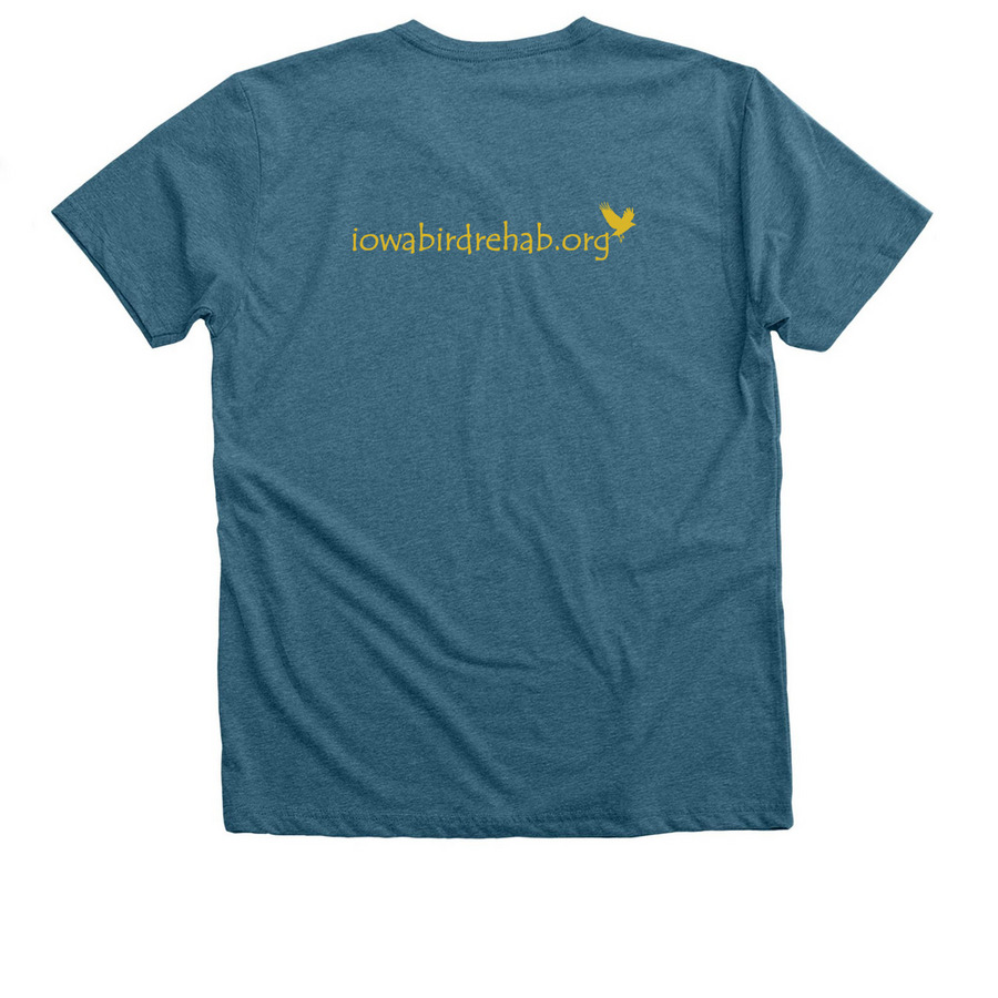 Bird Nerd for Life, a Heather Deep Teal Premium V-Neck Tee (back-view)