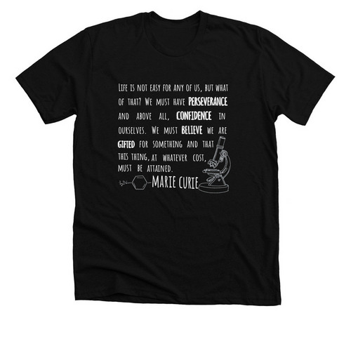 Marie Curie #EndTheStigma Shirt, a Solid Black Blend Premium Unisex Tee