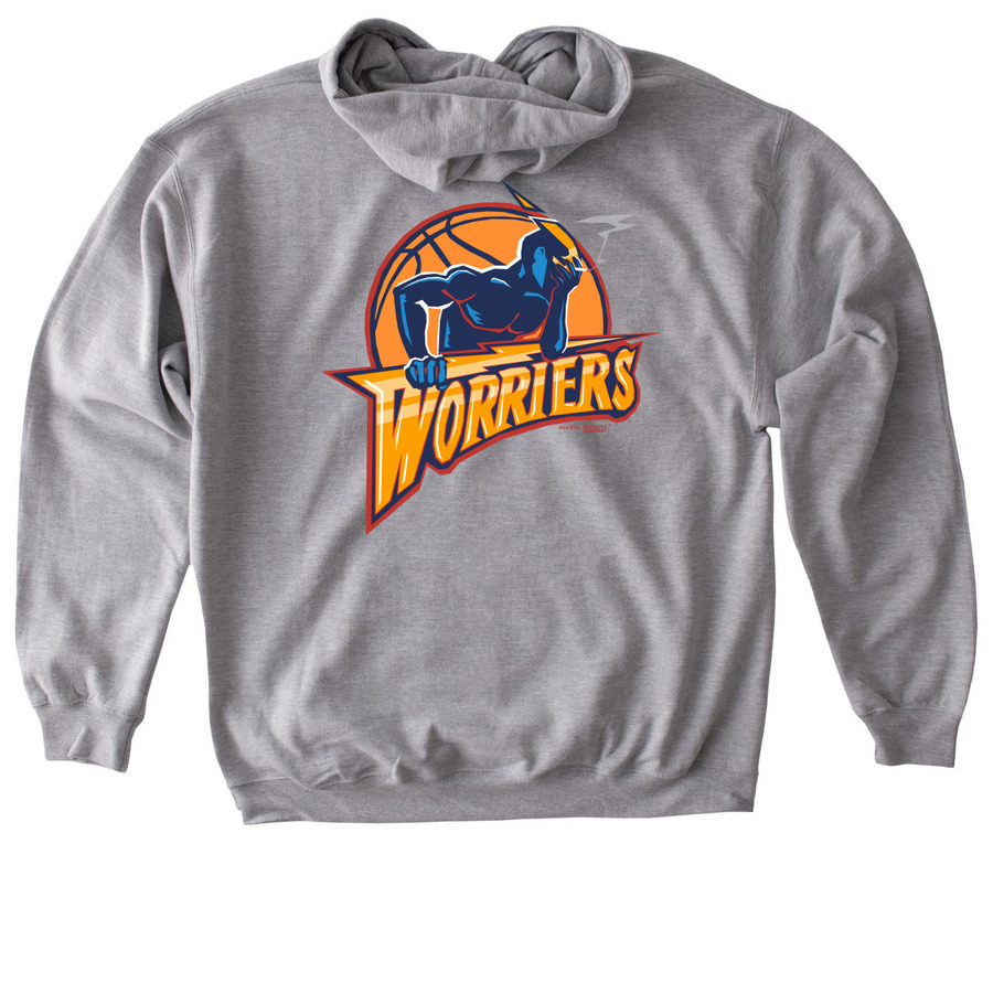 WORRIERS (Back), a Sport Grey Gildan Softstyle Pullover Hoodie (back-view)