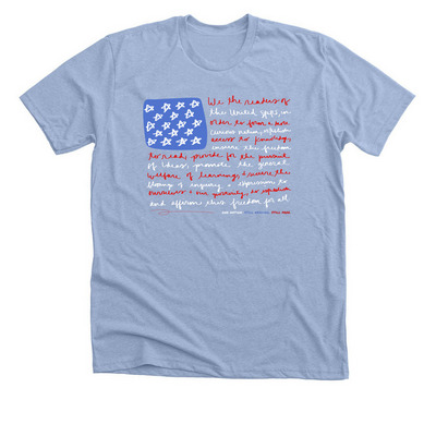 We the Readers - Preamble, a Heather Baby Blue Premium Unisex Tee