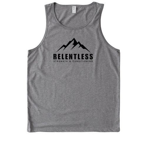 Black Letter Tanks, a Aluminum Grey Allmade Eco Triblend Tank