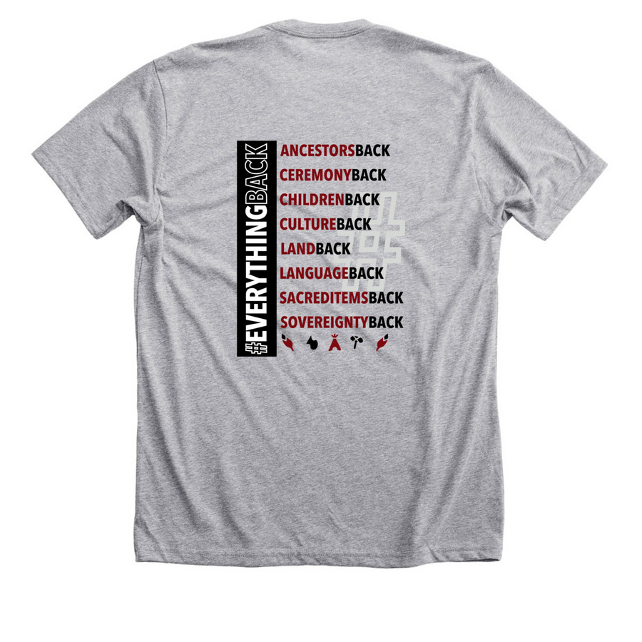 Association on American Indian Affairs, a Athletic Heather Premium Unisex Tee (back-view)