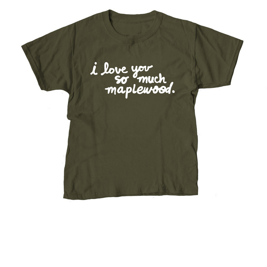 I Love You So Much in White ? Youth Tee, a Military Green Youth Unisex Tee