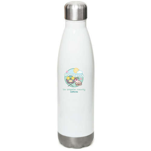LA Chapter Water Bottle, a White Stainless Steel Water Bottle