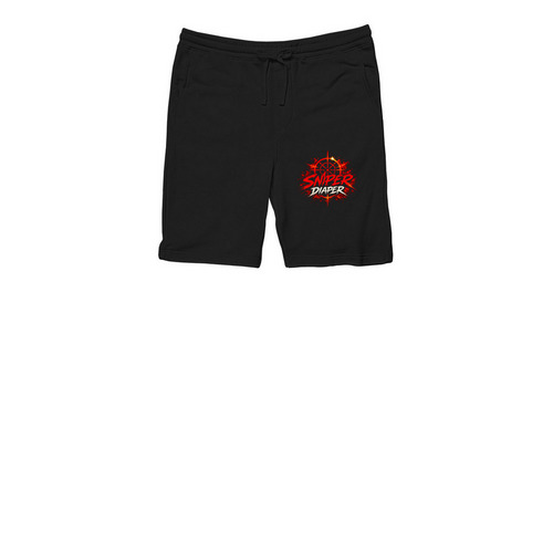 ? SNIPER DIAPER ? RAGE ENERGY SHORTS, a Black Midweight Fleece Shorts