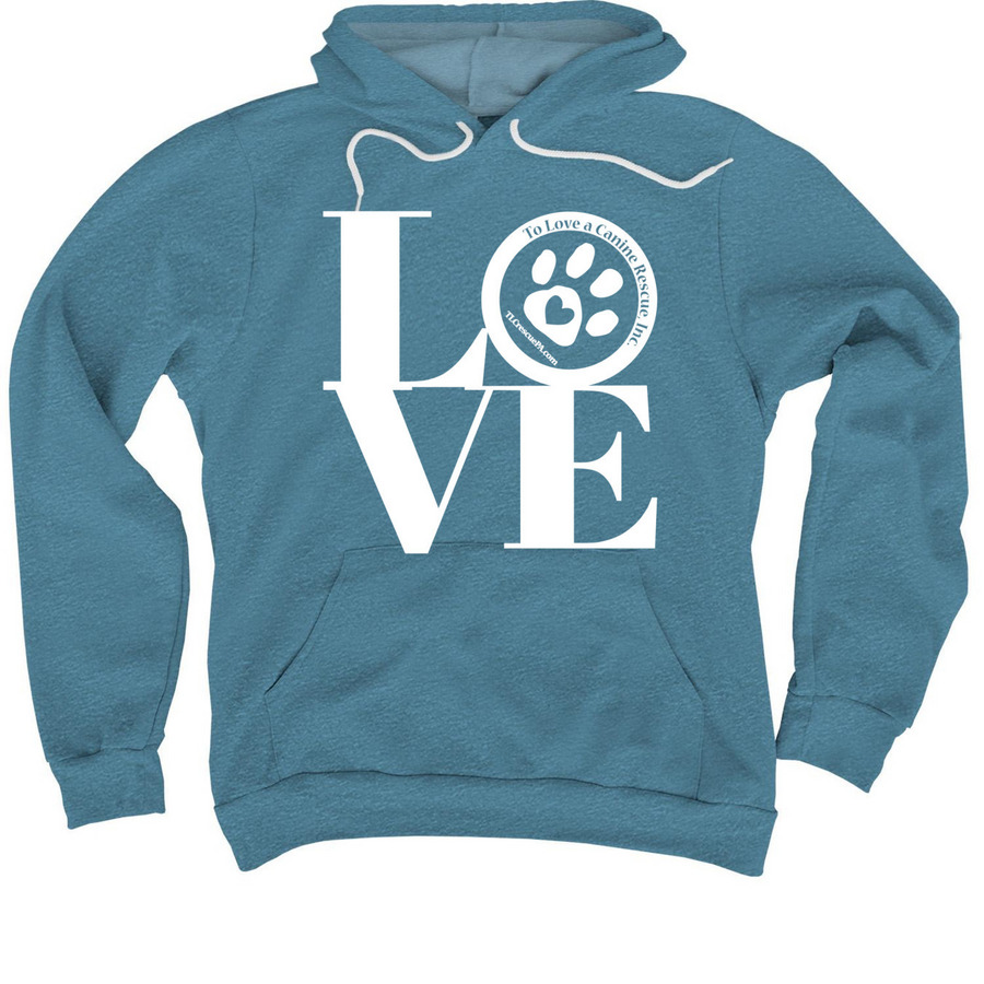LOVE TLC, a Heather Deep Teal Premium Pullover Hoodie