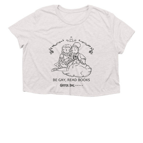 Be Gay,&nbsp; Read Books - Princesses, a Heather Dust Women?s Flowy Cropped Tee