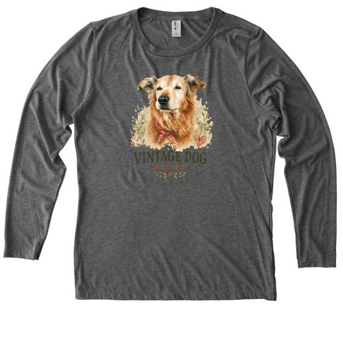 The Vintage Dog Journey Tee, a Aluminum Grey Allmade Eco Triblend Women?s Long Sleeve Tee