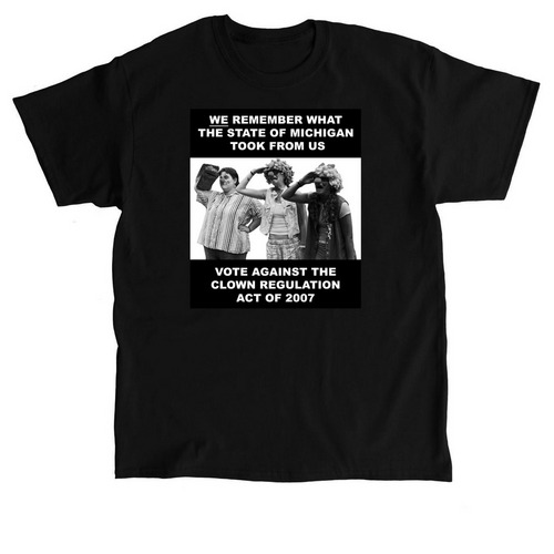 Clowns vs. The State of Michigan Shirts, a Black Classic Unisex Tee