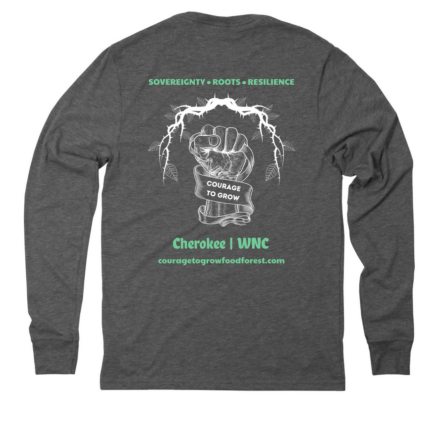 Food Sovereignty - Organic Cotton / Eco Tees, a Aluminum Grey Allmade Eco Triblend Long Sleeve Tee (back-view)