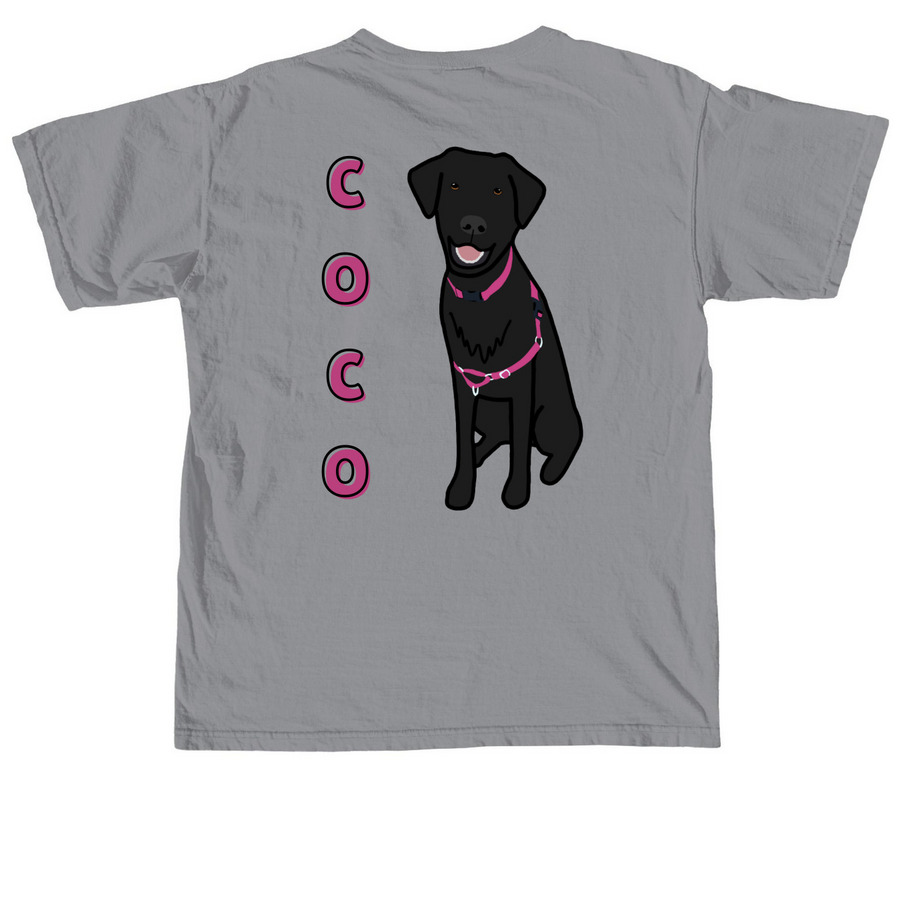 Coco, a Granite Comfort Colors Unisex Tee (back-view)