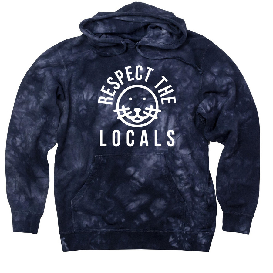 Respect The Locals-dark colors, a Navy Tie Dyed Pullover Hoodie