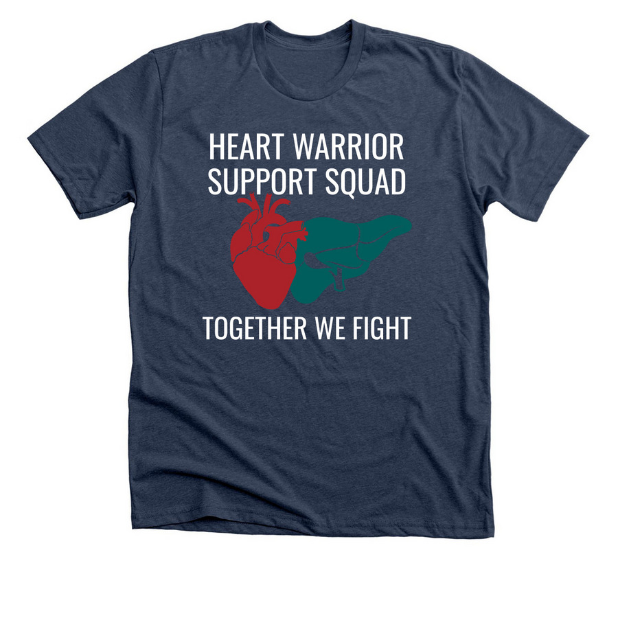 Support Steven?s Heart & Liver Journey, a Heather Navy Premium Unisex Tee