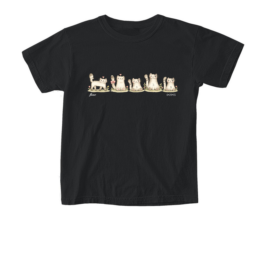 Cats at Play, a Black Comfort Colors Youth Tee