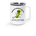 Dyl's Pickle Squad Drinkware, a White Stainless Steel Travel Mug