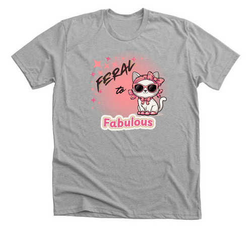 "Feral to Fabulous (2)", a Athletic Heather Premium Unisex Tee