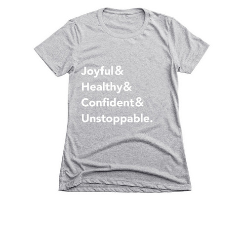Joyful&, a Dark Heather Grey Women's Slim Fit Tee