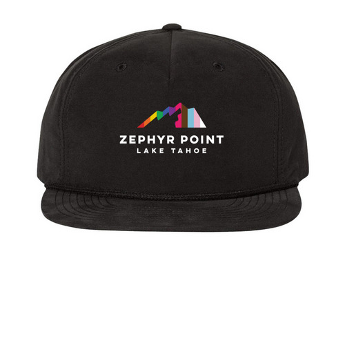 Zephyr Point's kin?dom Camp!, a Black Printed Umpqua Snapback Cap