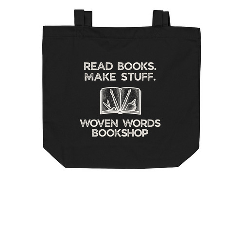 Read Books. Make Stuff. Tote Bag, a Black Organic Cotton Tote Bag