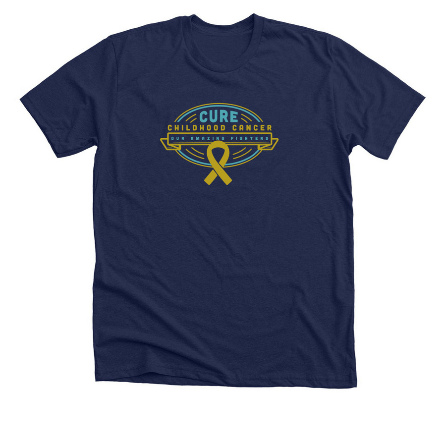 Childhood Cancer Awareness 2025 - OAF Shirts, a Solid Navy Blend Premium Unisex Tee