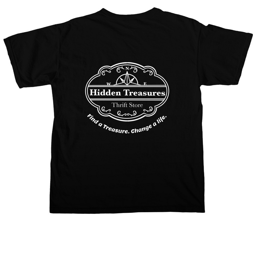 Hidden Treasures Shirt/Pullover Hoodie, a Black Comfort Colors Unisex Tee (back-view)
