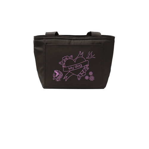 I love my dog! lunch tote, a Deep Black Insulated Lunch Tote